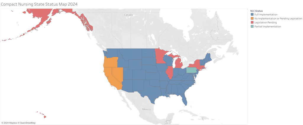 Compact Nursing State Map 2024
